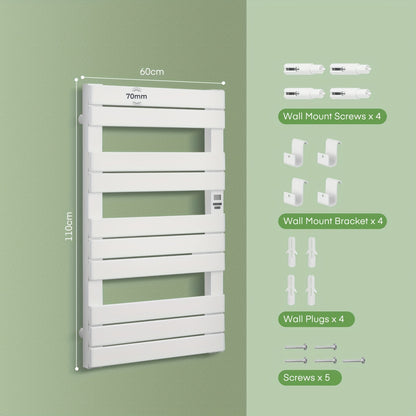 Elektrische Handdoekradiator – Handdoekdroger – Badkamerradiator – Verwarming – Handdoekhouder – 10 Bars – 6 Voorgeprogrammeerde Standen – 7 Daags Programma – Timer – 600x1010 mm – Modern Design
