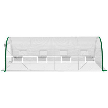 Tunnelkas – Kasje – Kas – Tuinkas – Groentekas – 18 m² – UV-bestendig PE Zeil, 8 Ventilatieraampjes