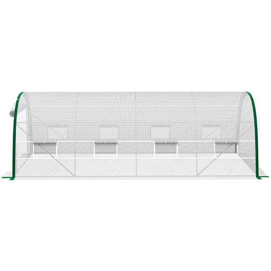 Tunnelkas – Kasje – Kas – Tuinkas – Groentekas – 18 m² – UV-bestendig PE Zeil, 8 Ventilatieraampjes