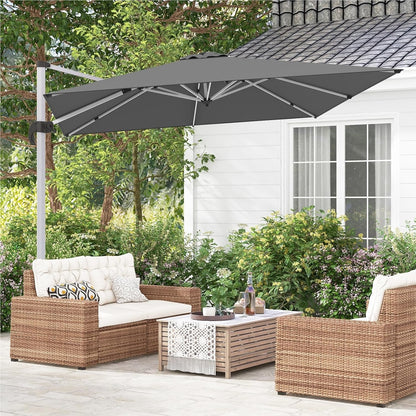 Zweefparasol – Hangparasol – Tuinparasol – Balkonscherm – Terrasparasol – Vierkant – 300x300 cm – Kantelbaar & 360° Draaibaar – Aluminium Frame & Waterafstotend Doek