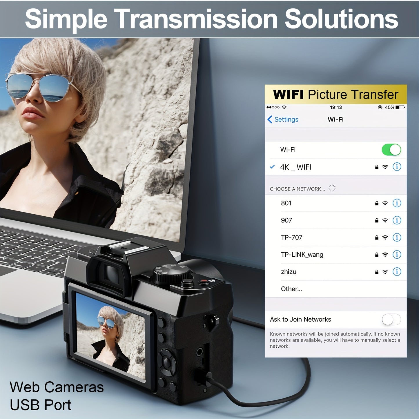 Digitale Camera – Fotocamera – Vlogcamera – Compact Camera – Reiscamera – 48 Megapixel Sensor – 180° Kantelbaar OLED-scherm – Zwart