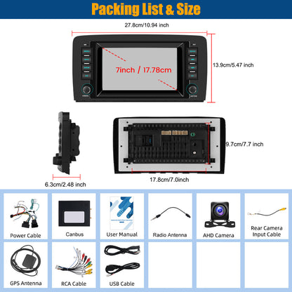 Android 15 Autostereo – Autoradio – Multimedia Speler – GPS Navigatie – Touchscreen Radio – 7 Inch IPS Scherm – Wireless CarPlay & Android Auto – 2GB RAM 64GB Opslag