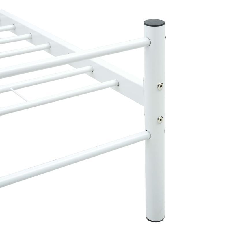 Extra Long Modern Minimalist Bed Frame - Heavy-Duty All-Metal Platform, Easy Assembly, Space-Saving Design for Large Bedrooms, Hotels, Guest Rooms - White Metal Bed (160x200cm/ 63x79in), Bed Room Decor And Accessories, Hotel