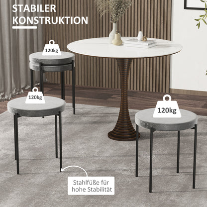 Barkrukken – Krukken – Stapelbare Stoelen – Keukenkrukken – Velours Stoelen – Set Van 4 Donkergrijs – Stapelbaar & Stevig Metalen Frame – Zachte Velours Bekleding