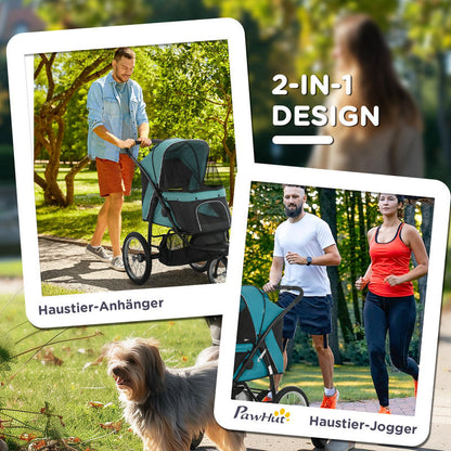 Hondenwagen – Hondenbuggy – Huisdierenwagen – Pet Stroller – Wandelwagen – 4-Wiel Vering – Opvouwbaar Met Remsysteem