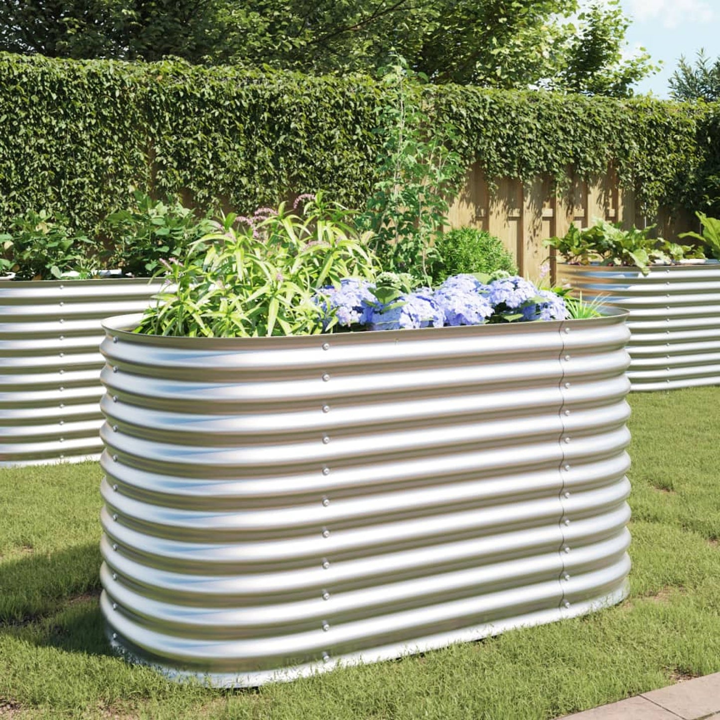 Moestuinbak – Kweektafel – Plantenbak – Verhoogde Bak – Tuinbak – Gegalvaniseerd Staal – 160x80x81 cm – Weerbestendig Zilver