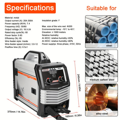 Lasmachine – Inverter Lasapparaat – MIG MMA MAG TIG – 160 Ampère – Compact En Draagbaar – Dual Voltage 230V