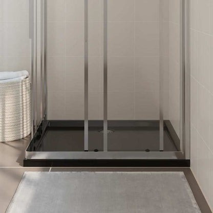 Douchebak – Douchevloer – Douchepan – Natte Ruimte Tray – Doucheplateau – Zwart ABS Kunststof – 80x90 cm – Slijtvaste Moderne Afwerking