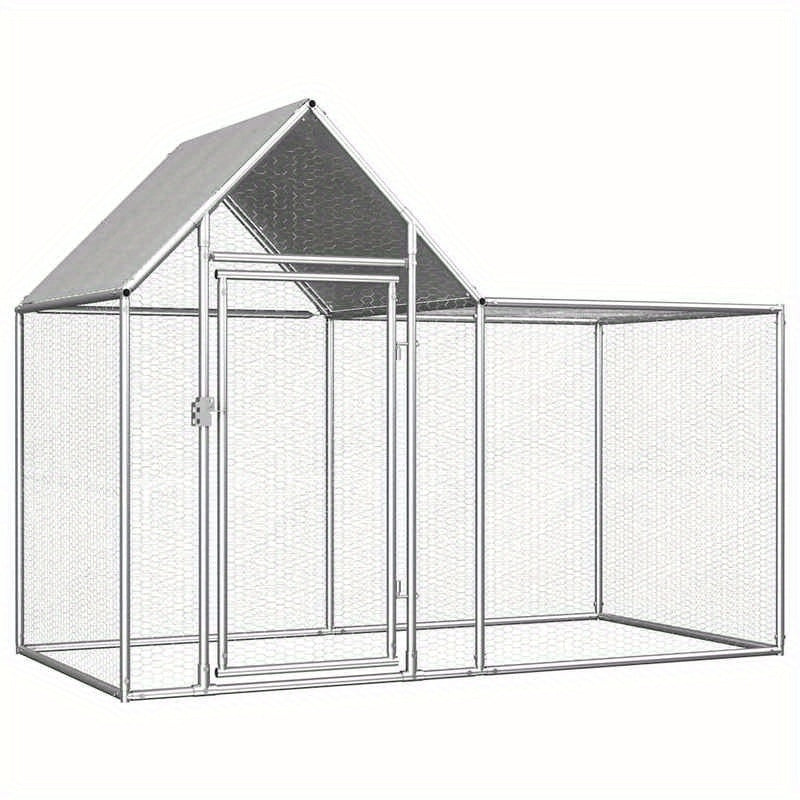 Poulailler Rvs – Small Animal Habitat – Kleine Dierenren – Buitenren – Hondenren – Weerbestendig Ontwerp – Ventilerend Roestvrij Staal 2x1x1,5m