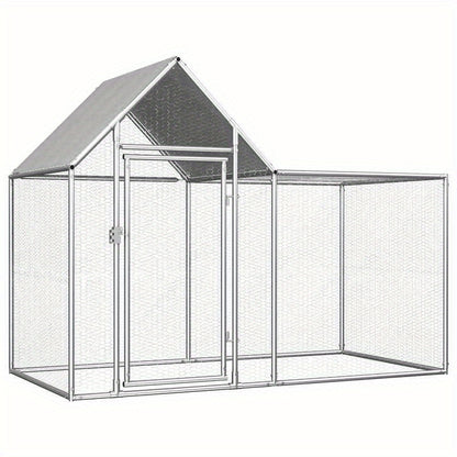 Poulailler Rvs – Small Animal Habitat – Kleine Dierenren – Buitenren – Hondenren – Weerbestendig Ontwerp – Ventilerend Roestvrij Staal 2x1x1,5m