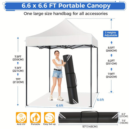 2x2M Pop-Up Canopy Tent Temporary Shelter Without Sidewalls Easy To Set Up Outdoor Canopy UPF 50+ Instant Party Tent With Carry Bag Quick To Assemble By One Person Suitable For Outdoor Events Gardens Commercial Use And Market