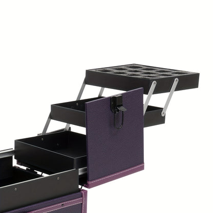 Make-upkoffer – Make-up Train Case – Cosmetica Koffer – Beautycase – Trolley – Stevig Materiaal – Ingebouwde Spiegel