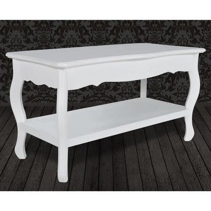 Salontafel – Bijzettafel – Tafel – Woonkamermeubel – Bijzettafeltje – Wit MDF – Grenenhout – Ruimtebesparend – Eenvoudige Montage