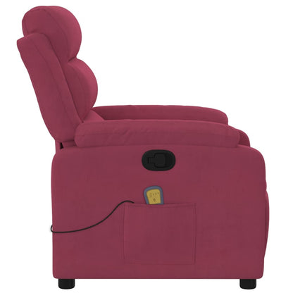 Relaxstoel – Fauteuil – Lounge Stoel – Zitstoel – Manueel Verstelbaar – Wine Red – Fluweelachtige Bekleding – Maximaal 135 Graden Kantelbaar