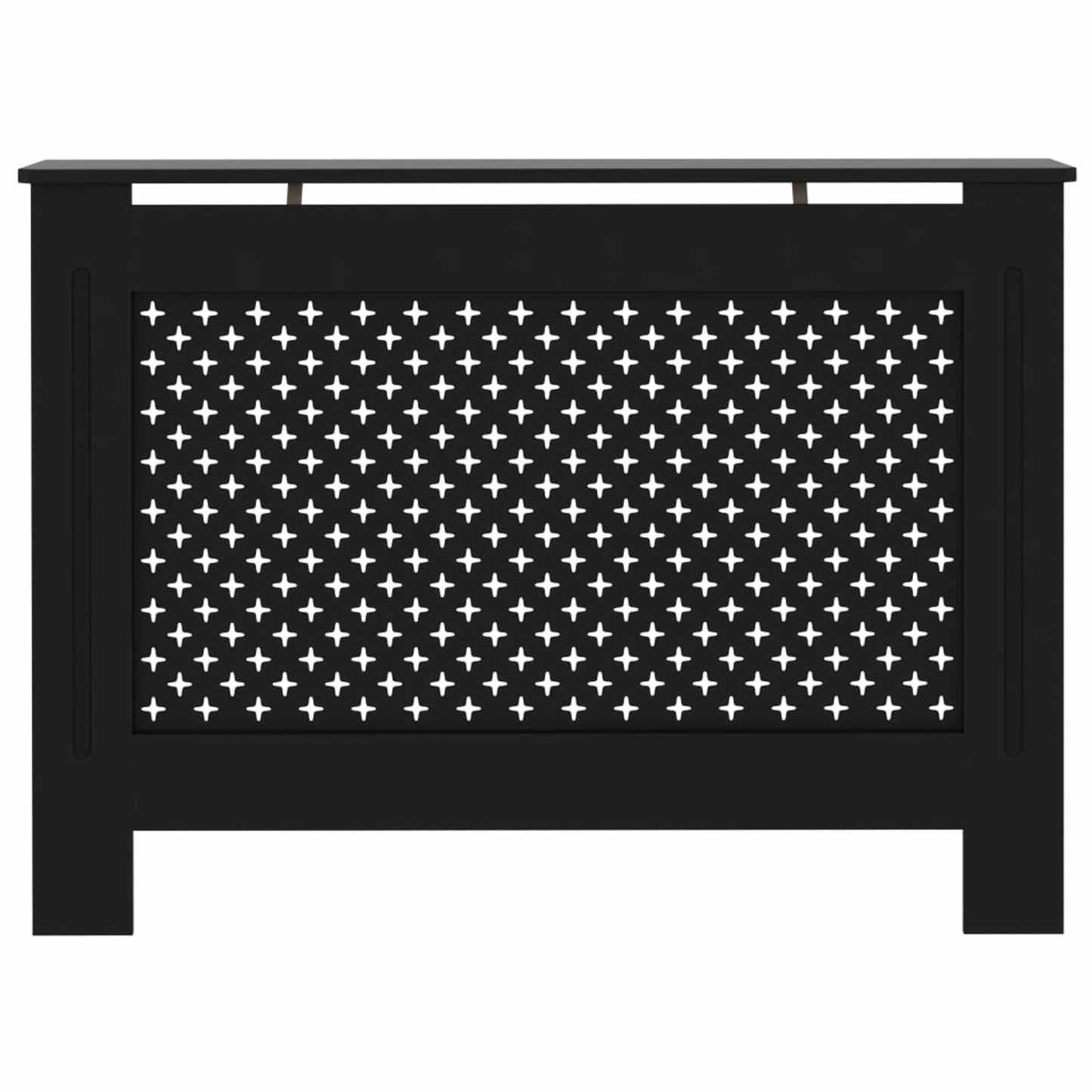 Radiatorombouw – Radiatorafdekking – Radiatorkast – Verwarming Ombouw – Radiatorpaneel – Zwart MDF – 112x19x81,5 cm – Eenvoudige Wandmontage