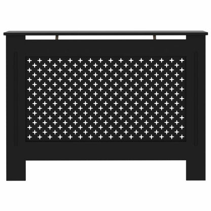 Radiatorombouw – Radiatorafdekking – Radiatorkast – Verwarming Ombouw – Radiatorpaneel – Zwart MDF – 112x19x81,5 cm – Eenvoudige Wandmontage