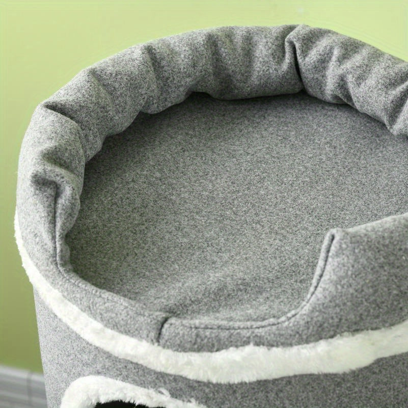 Krabton – Krabpaal – Kattenmeubel – Kattenhuis – Kattenboom – Pluche Bedje – Speelballetjes – Meerdere Niveaus – Duurzaam Fiberboard – Interactief Klim- en Krabparadijs