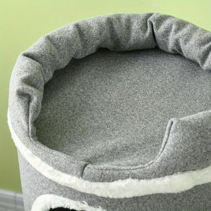 Krabton – Krabpaal – Kattenmeubel – Kattenhuis – Kattenboom – Pluche Bedje – Speelballetjes – Meerdere Niveaus – Duurzaam Fiberboard – Interactief Klim- en Krabparadijs