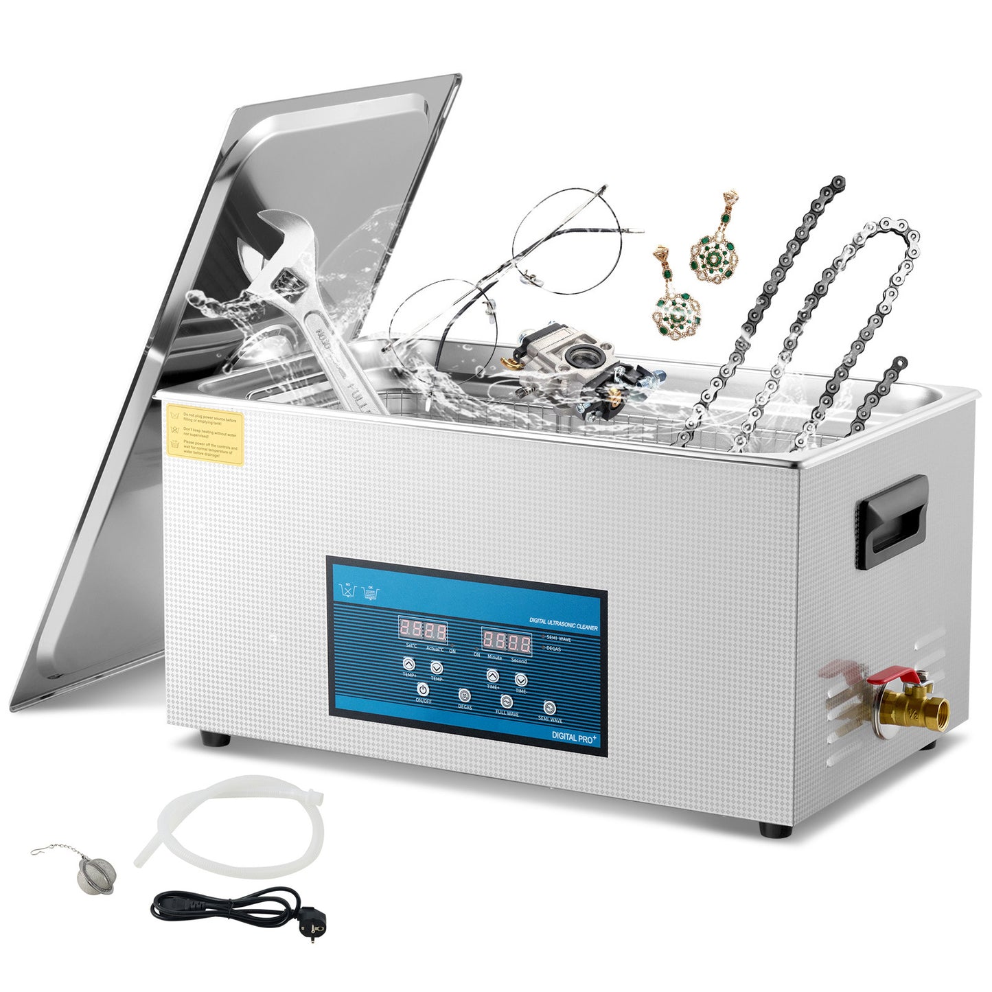 Ultrasoonreiniger – Ultrasoon Wasmachine – Ultrasoonreiniger Met Verwarming – Ultrasoon Reinigingsapparaat – Ultrasoonbad – 22 Liter Capaciteit – Dual Frequency Technologie – Ingebouwde Verwarming 80°C