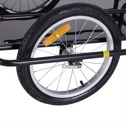 Fietsaanhanger – Bakfiets – Transportkar – Cargo Trailer – Fietskar – Opvouwbaar – 40 kg Capaciteit – Zwart Metalen Frame