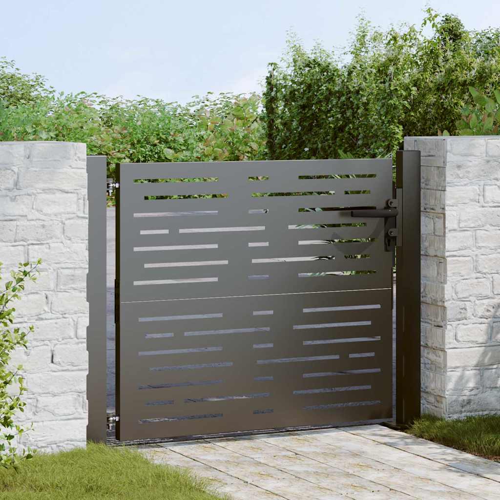 Toegangspoort – Tuinpoort – Beveiligingspoort – Buitendeur – Metaalpoort – 105 x 100 cm – Gepoedercoat Staal – Insteekslot Veilig
