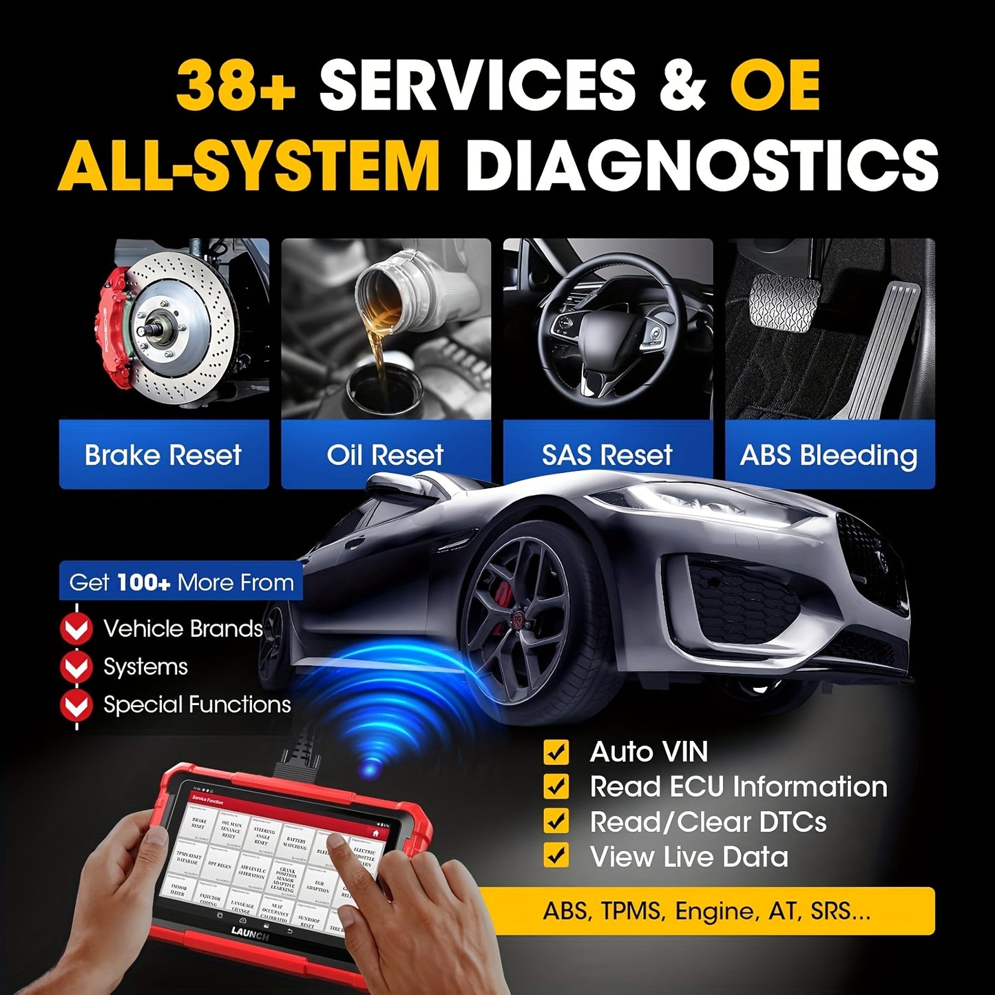 Autodiagnoseapparaat – Diagnose Tool – Auto Scanner – Foutcode Lezer – Reparatie Scanner – Dual-Channel Diagnose – 38+ Servicefuncties – ECU-Codering – CANFD & DoIP Ondersteuning