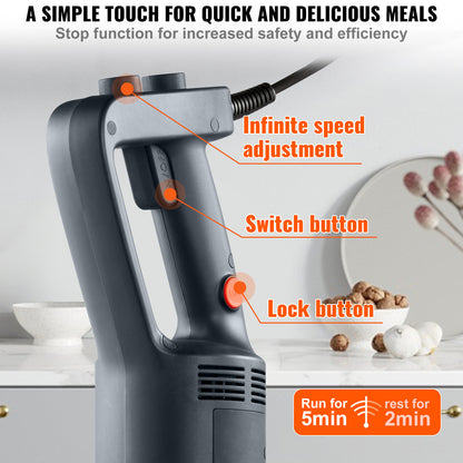 Staafmixer – Industriële Mixer – Blender – Keukenmachine – Smoothiemaker – 500 Watt – Verstelbare Snelheid