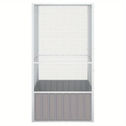 Stainless Steel Bird Cage with Ventilation Mesh - 11.7x10.7x21.5cm, Durable Outdoor Small Animal Habitat for Rabbits, Guinea Pigs, Poultry - Weather-Resistant, Easy-Clean Design