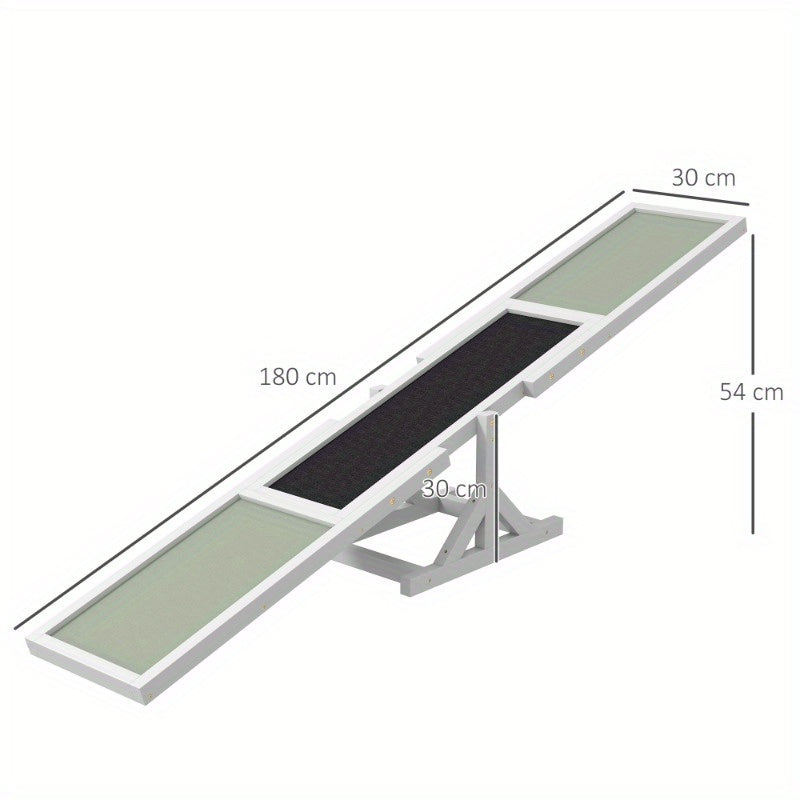 Hondenbalans Trainer – Honden Agility Speelgoed – Hondentrainingshulpmiddel – Balansbord – Dog Teeter – Stalen Constructie – Anti-Slip Basis – Compact 180x30x30 cm – Geschikt Voor Kleine En Middelgrote Honden Tot 30 kg
