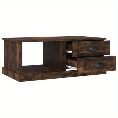 Coffee Table 90X50X35 Cm Edited Wood Gerookt Oak-Colored Practical, Removable, Suitable for All Seasons