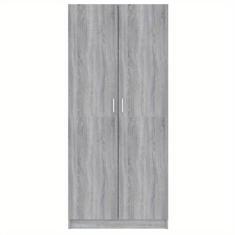 Kledingkast – Garderobekast – Opbergkast – Kledingrek – Kast – Grijs Sonoma Eikenkleurig – Ruimtebesparend 80x52x180 cm – Stevig Bewerkt Hout