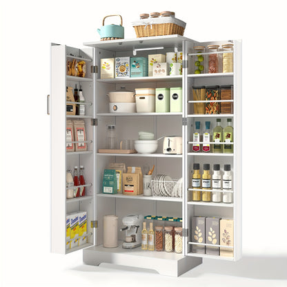 Keukenkast – Keukenrek – Opbergkast – Buffetkast – Wandkast – Wit – Verstelbare Planken – Dubbele Deuren