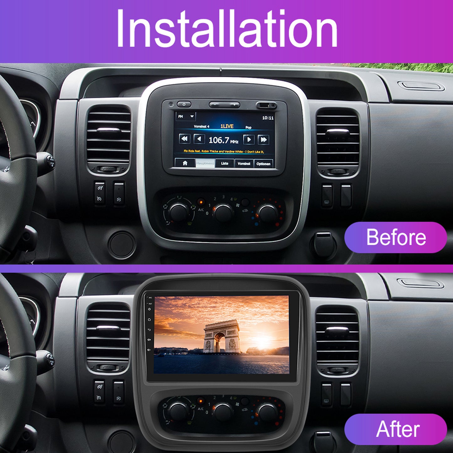 Android 15 Car Radio – Auto Multimedia Systeem – Navigatie Radio – Touchscreen Radio – Bluetooth Radio – 9 Inch 1280p IPS Display – Draadloze CarPlay & AHD Achteruitrijcamera
