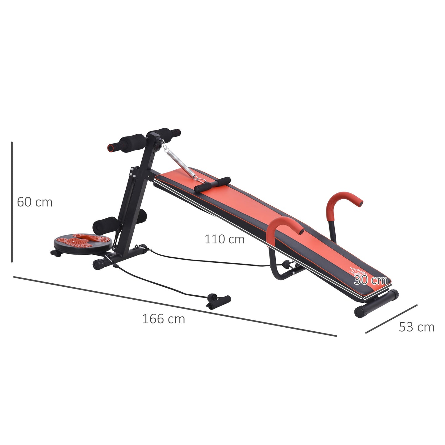 Opvouwbare Sit-up Bank – Fitnessbank – Buikspierbank – Verstelbare Trainingsbank – Home Gym Bank – Met Weerstandsbanden – Stabiel Met Metaal Frame – Tot 120 kg Draagkracht