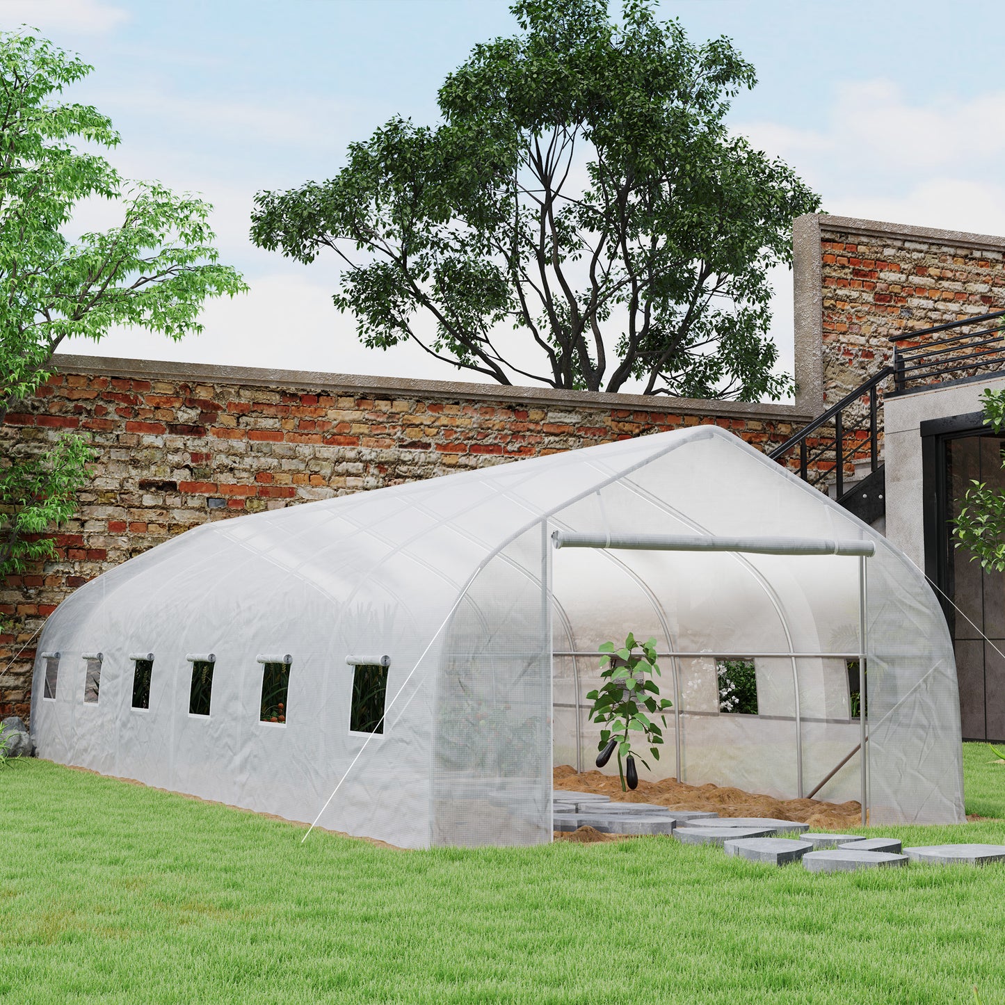 Kweekkas – Serre – Foliekas – Tuinkas – Moestuinkas – Grote Afmeting 24 m² – Stevig Gegalvaniseerd Stalen Frame