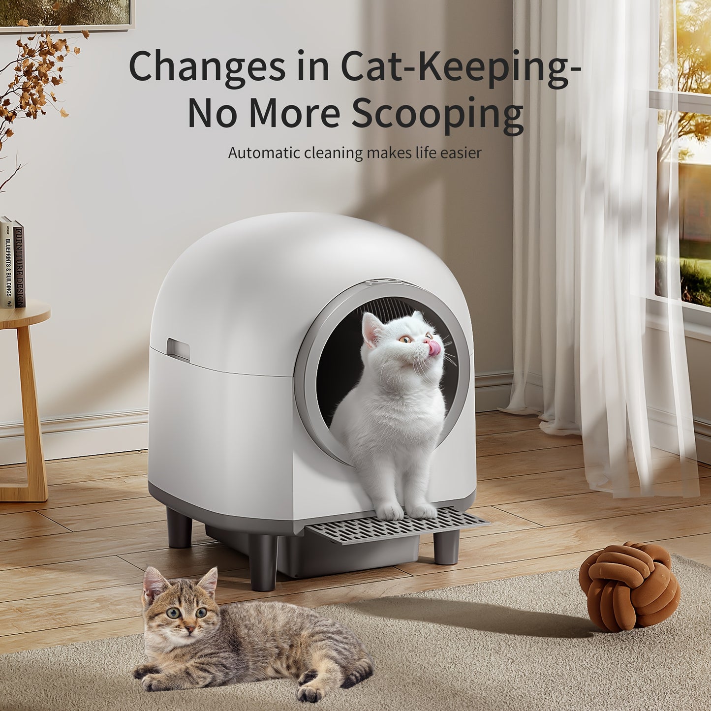 Automatische Kattenbak – Zelfreinigende Kattenbak – Slimme Kattenbak – Elektrische Kattenbak – Hygiënische Kattenbak – Variant Cat Shadow – 10 Veiligheidssensoren – App Bediening Met Geurcontrole