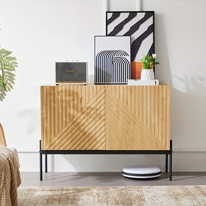 Dressoir – Ladekast – Opbergkast – Buffettafel – Kast – Modern Design – Stevig Metalen Frame & Hoogwaardig Spaanplaat – 75x100x40 cm – Lichtgewicht & Eenvoudige Montage