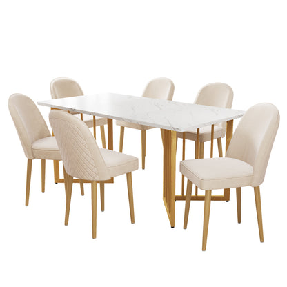 Fluwelen Stoelen – Kamerstoelen – Eetkamerstoelen – Fauteuils – Zithoeken – Beige Velvet – Gouden Metalen Poten – Ergonomisch Comfort – Anti-Slip Voeten
