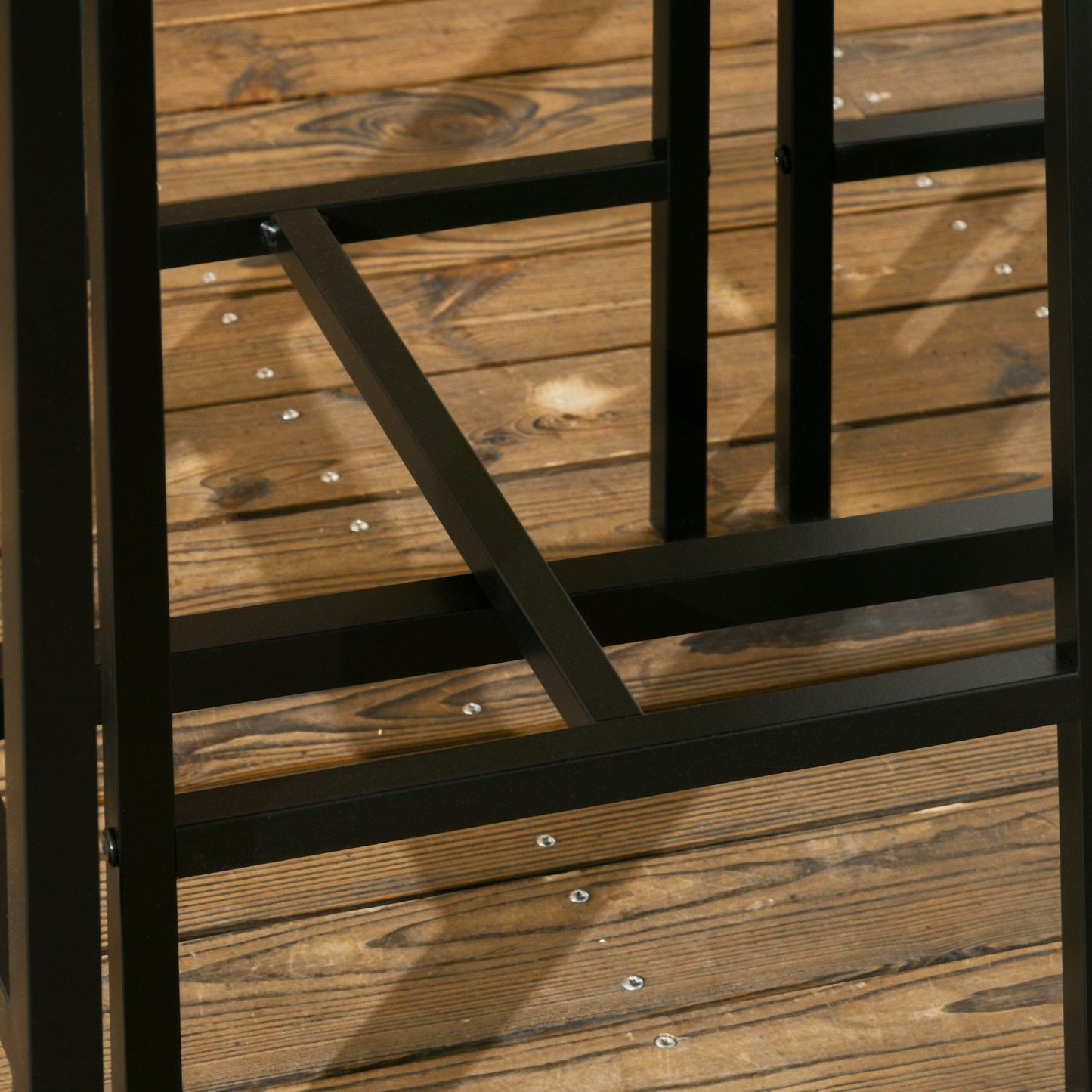 Barkrukken – Barstoelen – Barstoelen Met Rugleuning – Keukenstoelen – Statafel – Metaal – Waterbestendig – 3-delige Barset Rustiek Bruin