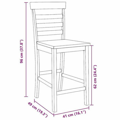 2pcs White Solid Wood Modern Bar Stools with Backrests - Heavy-Duty -like Particle Board, Square Counter Height Chairs Island, Breakfast Nook, Cafe - Easy Assembly ( Wood Grain)