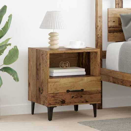 High-quality Nachtkastje 2pcs Oud hout 40 x 35 x 47.5cm Bewerkt hout, Bedroom Furniture, Classic Design, Handcrafted Wood, Apartment Living