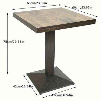 Industriële Eettafel – Bistrotafel – Keukentafel – Tafel Voor Kleine Ruimtes – Compacte Tafel – 60x60 cm – Onderstel Van Staal – Onderhoudsvriendelijk Blad