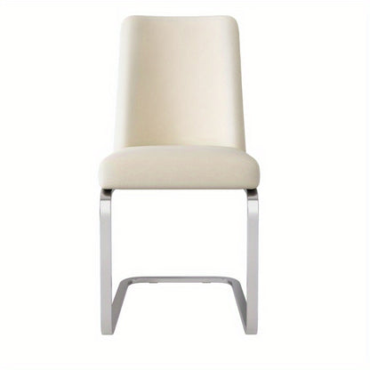 Eetkamerstoel – Stoel – Armstoel – Dinersstoel – Loungestoel – Set Van 6 – Beige Velvet Met Ruitmotief – Zilverkleurige Metalen Poot