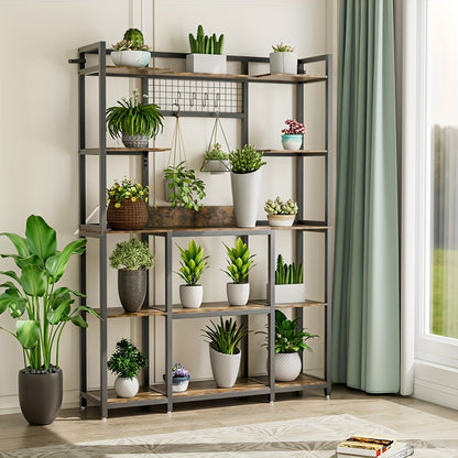 Keukenrek – Keukenkast – Opbergrek – Keukenorganizer – Stellingkast – 5 Lagen – Metaal Frame Met Houten Planken – 120x30x170 cm