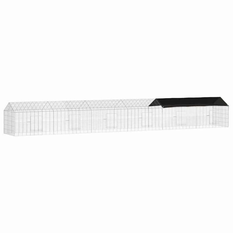Silver Rabbit Cage | 400 x 78 x 78 cm, Galvanized Steel, Non-electric