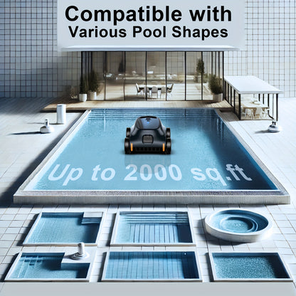 Zwembadrobot – Zwembadstofzuiger – Zwembadreiniger – Pool Cleaner – Automatische Zwembadreiniger – 45.000 Pa Zuigkracht – 180W Borstelloze Motor – 180 Min Accuduur – Geschikt Voor Boven- En Inbouwzwembaden