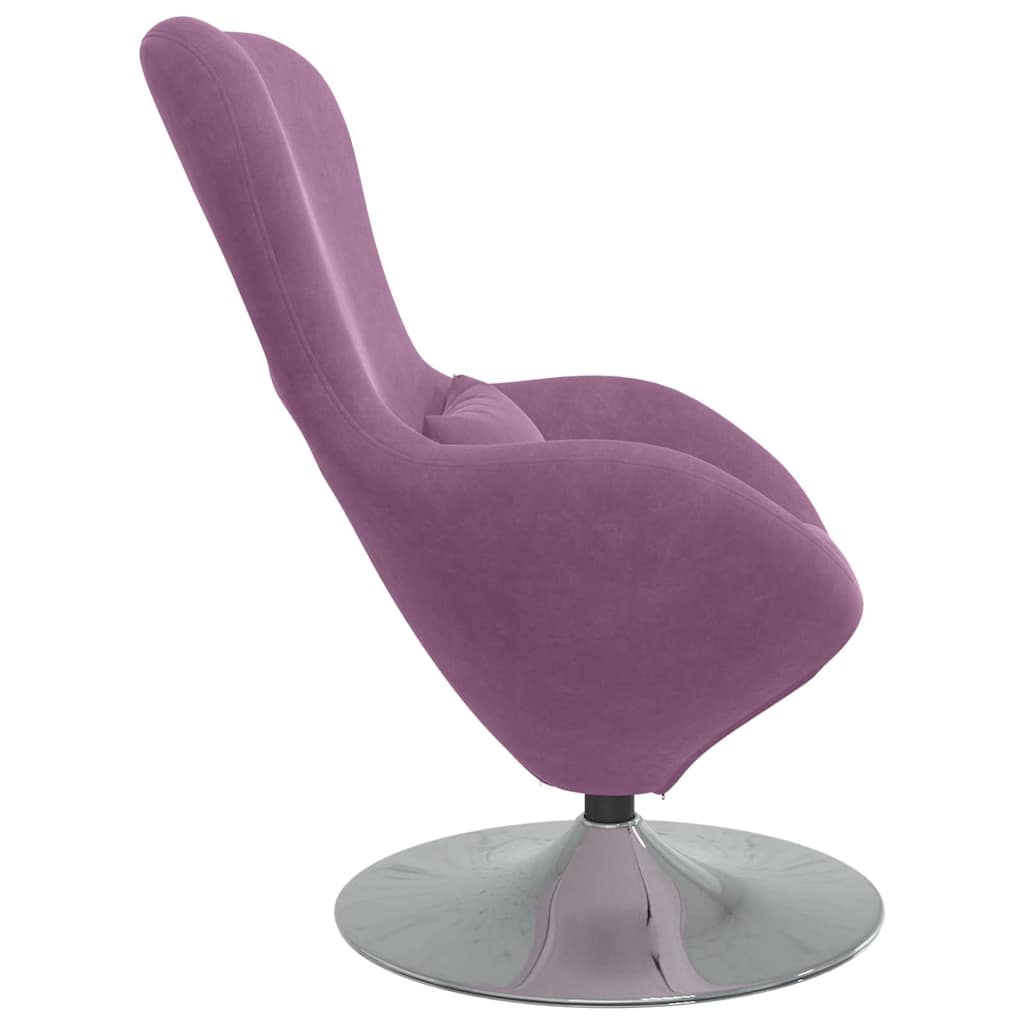 Fauteuil – Draaifauteuil – Loungefauteuil – Oorfauteuil – Relaxstoel – Paars Fluweel – 360 Graden Draaibaar – Zonder Voetenbank