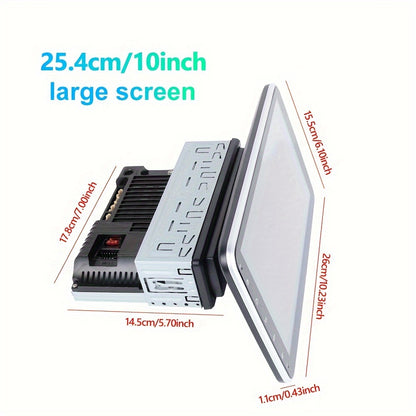 Autoradio - Single Din voor Android-autoradio Touchscreen 10-inch verticaal scherm 1 Din-autoradio met wifi, gps, FM, Mirror Link + achteruitrijcamera (optioneel)