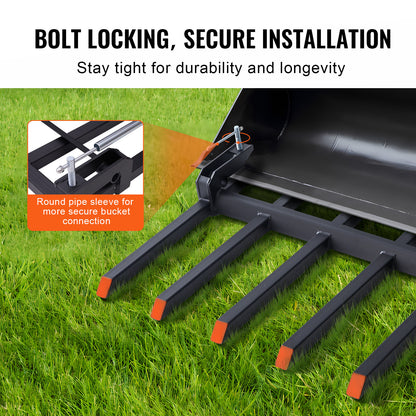 Debris Forks – Vorken – Takkenvork – Tractorvork – Afvalvork – 48 Inch – Maximale Draagkracht 1180 kg – Anti-Roest Coating