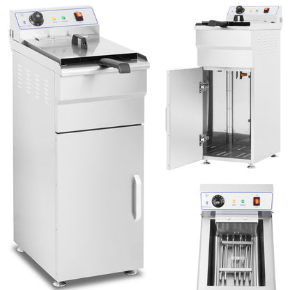 Vrijstaande Elektrische Friteuse – Diepvriezer – Snelfriteuse – Snacks Friteuse – Horeca Friteuse – 10 Liter Capaciteit – 400V Elektrisch